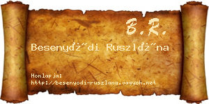 Besenyődi Ruszlána névjegykártya
